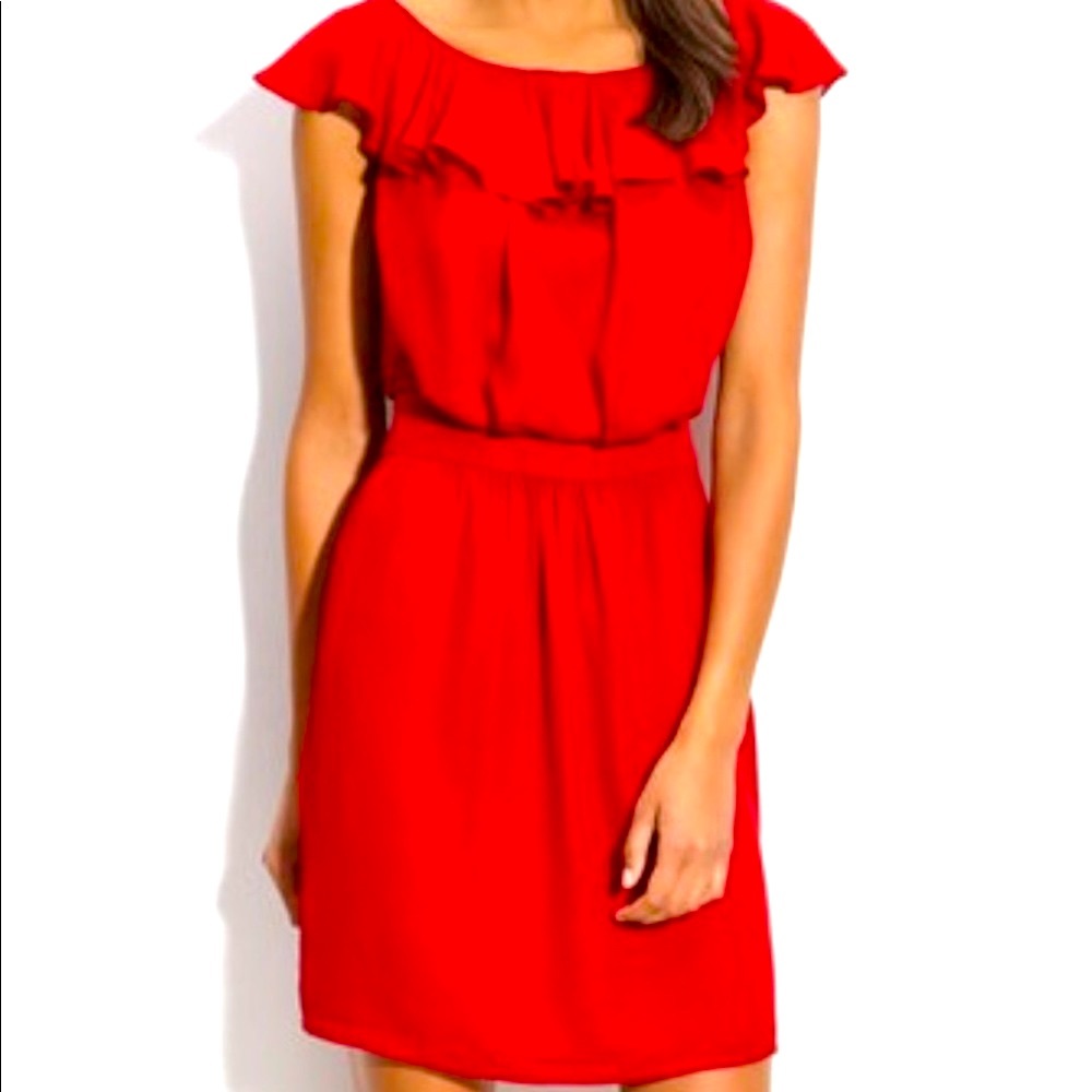 Ruffle trim dress
